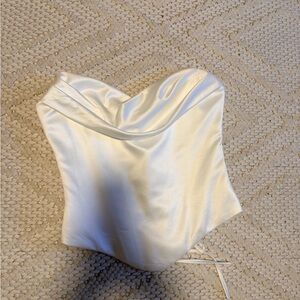 Elegant White Satin Corset Top